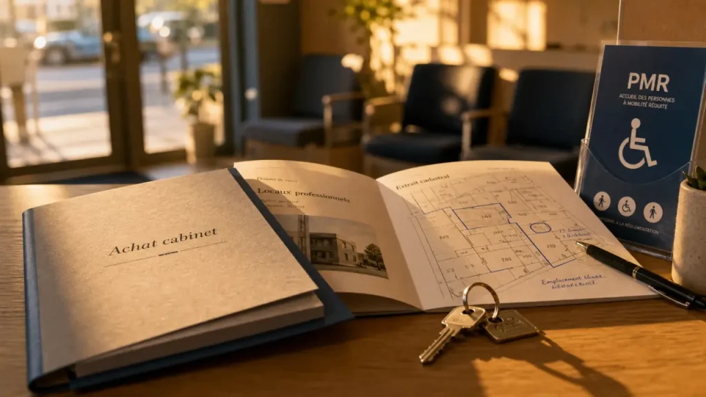 Achat cabinet profession libérale : dossier vente murs, clés et plan cadastral avant signature