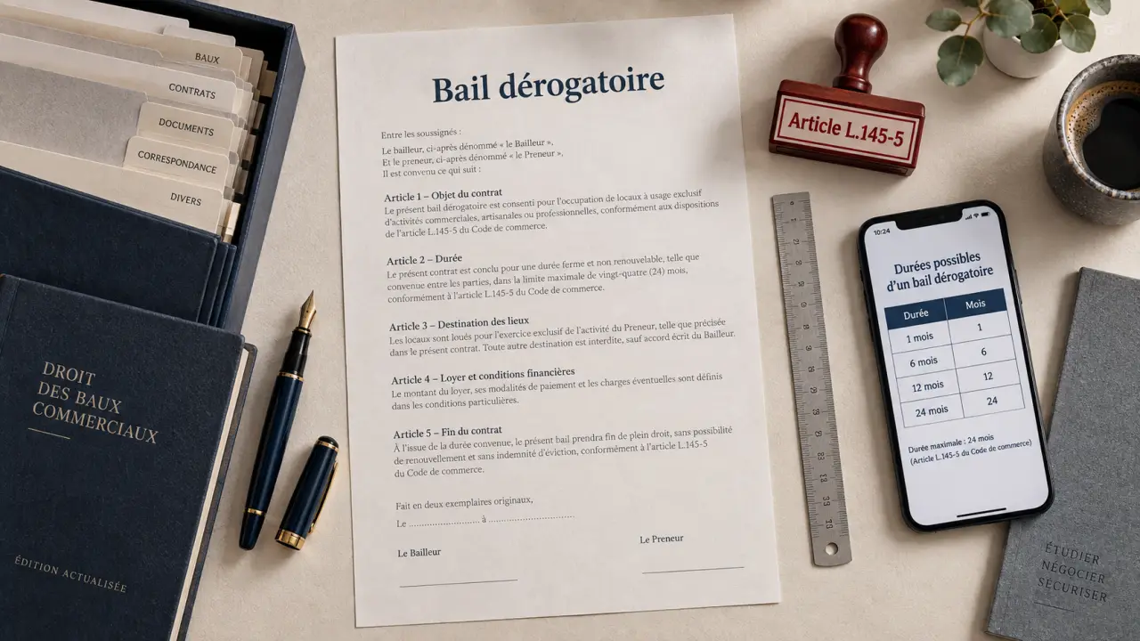 Bail commercial precaire : bail dérogatoire 36 mois, article L.145-5