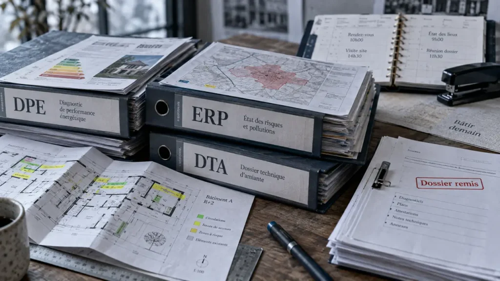 Baux commerciaux diagnostics obligatoires : dossiers DPE ERP DTA