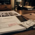 depot de garantie bail commercial : tampon dépôt et document de bail