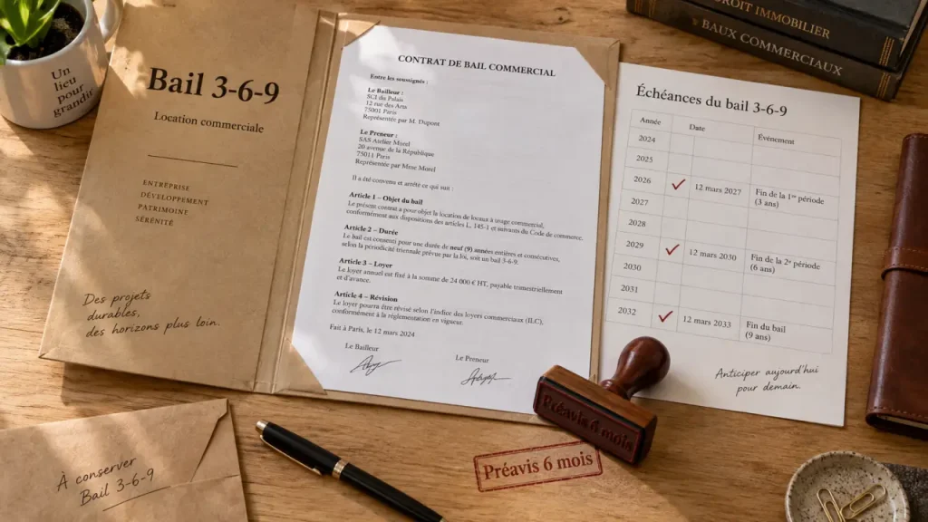 Durée bail commercial 3-6-9 ans : sorties et préavis