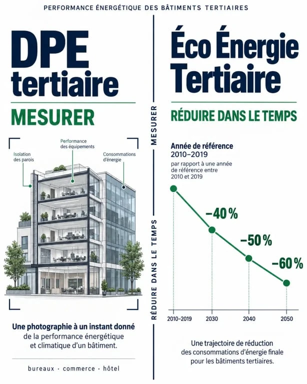 DPE tertiaire et objectifs de réduction de l'Éco Énergie Tertiaire
