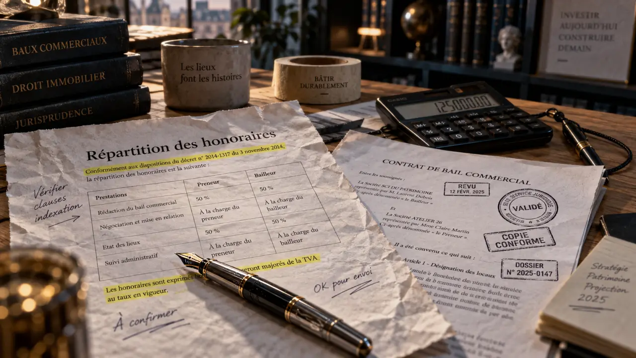Honoraires rédaction bail commercial : payeur et coût négociés avant signature
