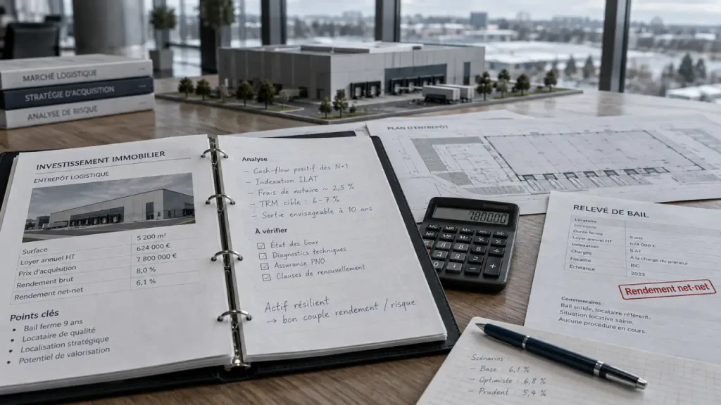 Investissement immobilier professionnel : calcul rendement avant le bail (bail)