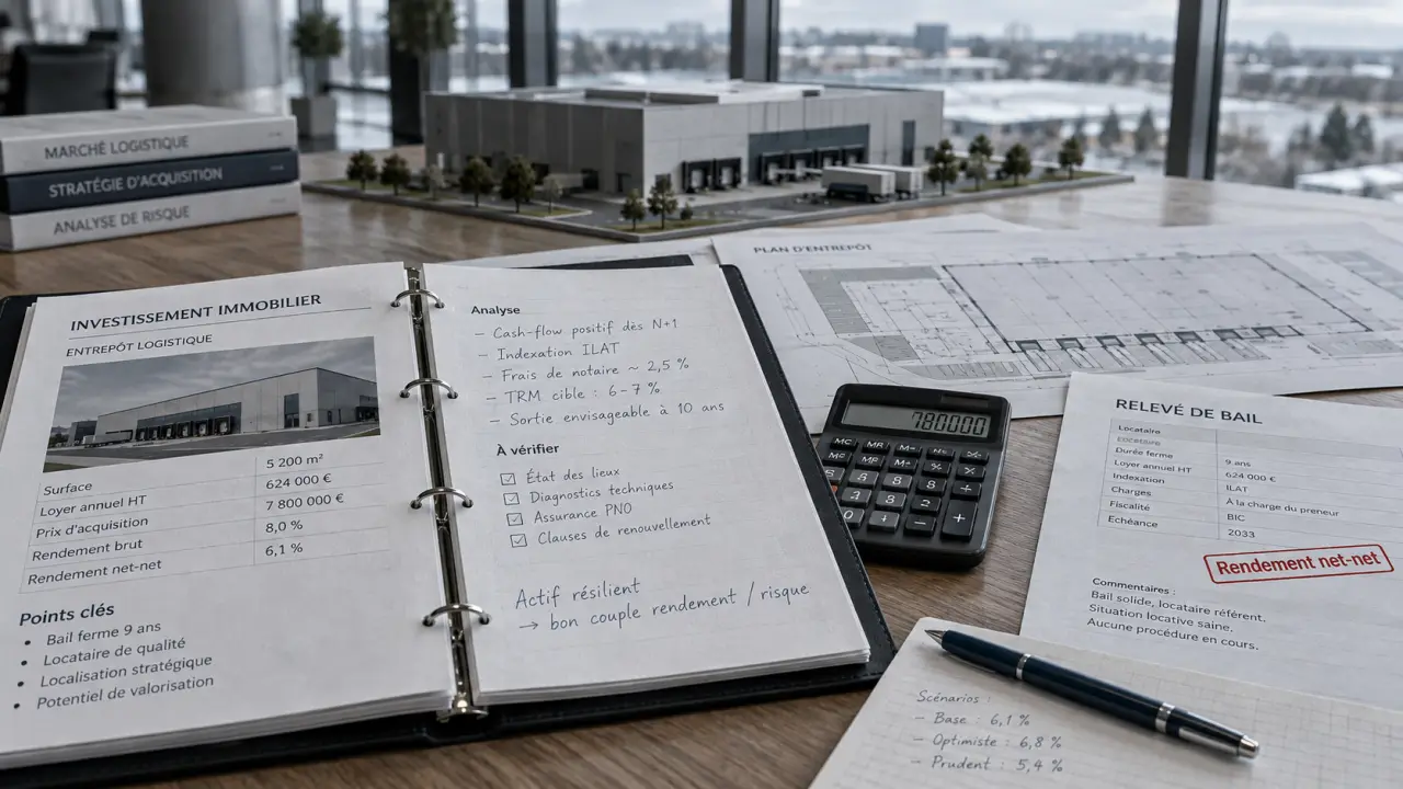 Investissement immobilier professionnel : calcul rendement avant le bail (bail)