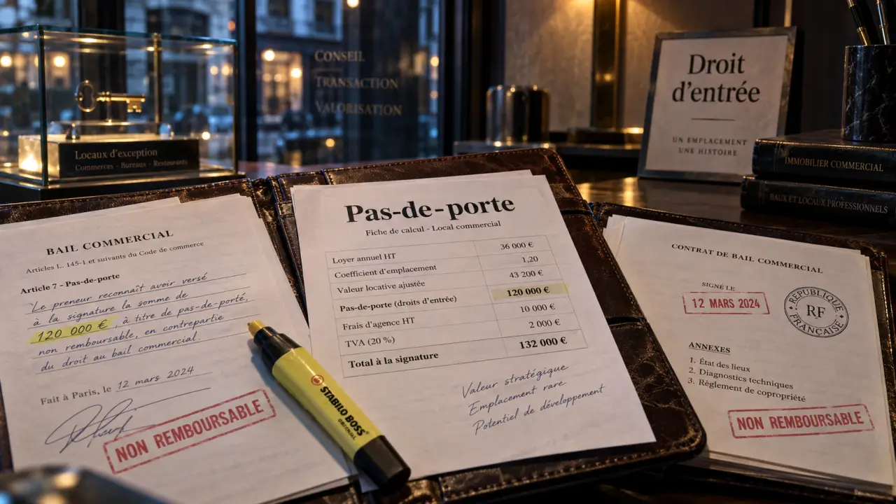 Pas de porte bail commercial : droit d’entrée en bail commercial