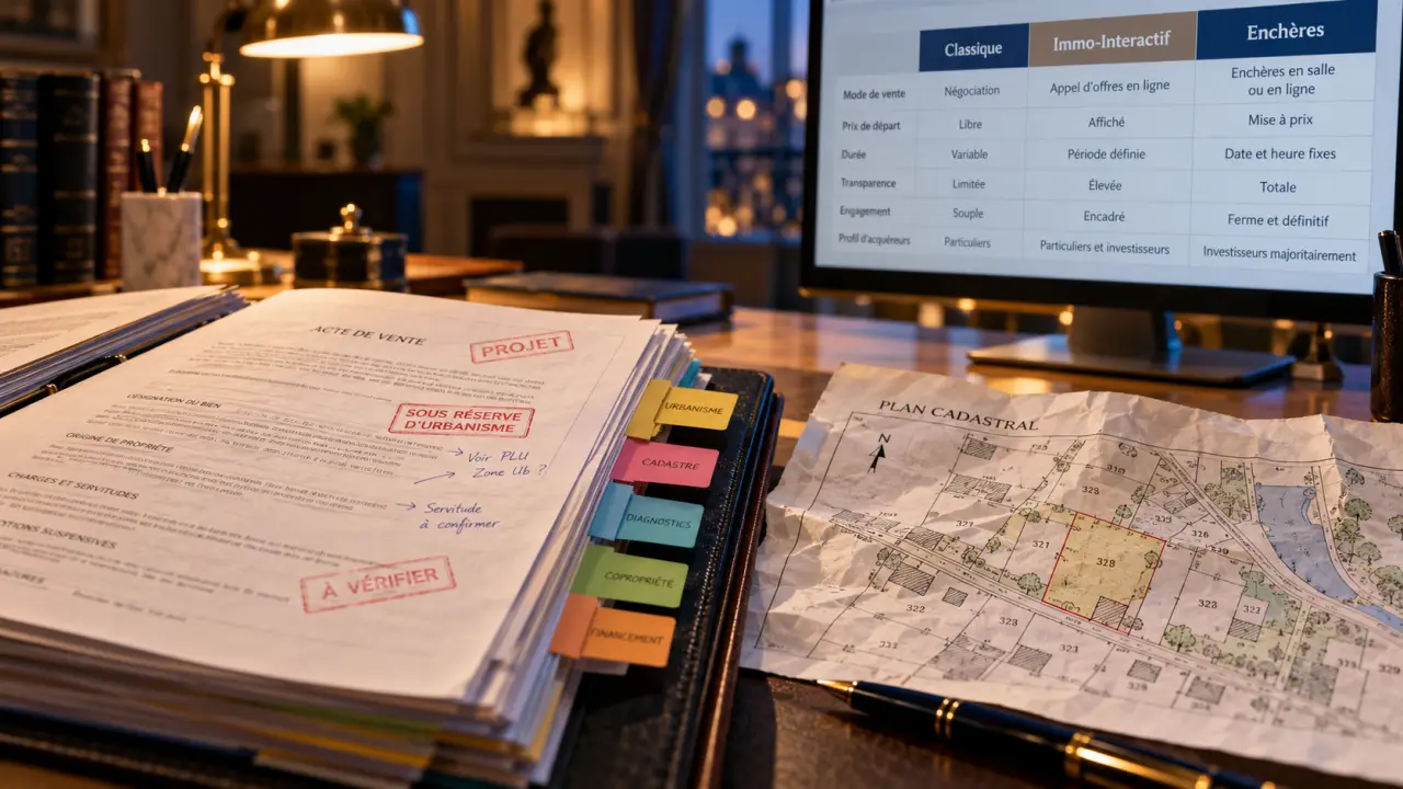 Vente immobilière notaire : dossier et plan cadastral